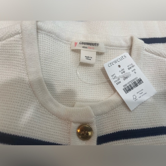 J. Crew NWT girl’s Emilie Sweater Lady Jacket in Sailor Stripe Multi - Picture 6 of 6